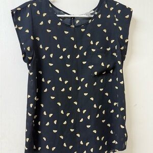 Papaya Navy Top with Lemon Slice Design